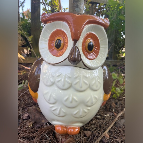 BETTER HOMES and GARDENS Heritage Collection Owl Ceramic Cookie Jar 🤎🧡🍪🦉 - Picture 4 of 13